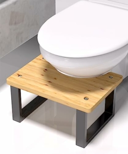 Bambus-Toilettenhocker für Erwachsene, Kinder, kompatibel mit Squatty Potty, 17,8 cm Toilettenhocker, originelles einfaches Design, gesund, tragbarer Toilettenhocker für Erwachsene. (Schwarz, 1) - 1