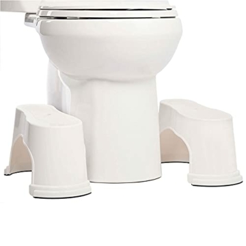 Ein Paar tragbare WC-Hocker, 17,8 und 19,1 cm-Module, stapelbar, Weiß - 1