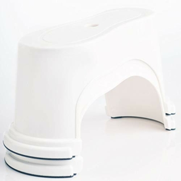 Ein Paar tragbare WC-Hocker, 17,8 und 19,1 cm-Module, stapelbar, Weiß - 5