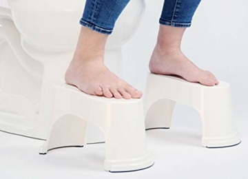 Ein Paar tragbare WC-Hocker, 17,8 und 19,1 cm-Module, stapelbar, Weiß - 7