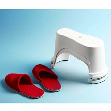 Ein Paar tragbare WC-Hocker, 17,8 und 19,1 cm-Module, stapelbar, Weiß - 8