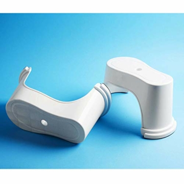 Ein Paar tragbare WC-Hocker, 17,8 und 19,1 cm-Module, stapelbar, Weiß - 9