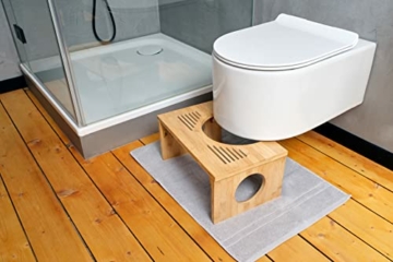 elbmöbel - Toilettenhocker aus Bambus - Hilft bei der Darmentleerung, klappbar, Anti-rutsch, Holz FSC Zertifiziert Klohocker - 2