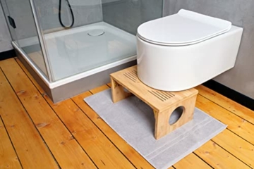 elbmöbel - Toilettenhocker aus Bambus - Hilft bei der Darmentleerung, klappbar, Anti-rutsch, Holz FSC Zertifiziert Klohocker - 5