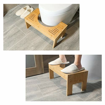 Esyogen Toilettenhocker Badezimmer Squatty Potty WC Hocker aus Bambus,für Erwachsene und Kinder,Machen Sie die Kniebeuge bequem - 5