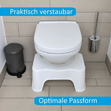 FUCHSI Toilettenhocker für eine gesunde Darmflora | Perfekte Höhe für die empfohlene Haltung | gegen Hämorrhoiden, Verstopfung, Blähungen, Reizdarm, Blähbauch | Klo Hocker - 2