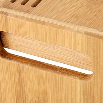 Holz Toilettenhocker, WC Hocker Kinder Toilettenhilfe Höhenverstellbar 18-24 cm Tritthocker Dicker Bambus mit rutschfeste Polsterbehandlung für Ältere Menschen Schwangere 48,5 x 27 x 25 cm - 9