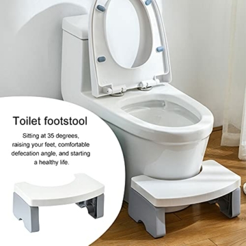 Klappbarer Toilettenhocker, 17,8 cm, rutschfest, für Badezimmer, lindert Verstopfung, Blähungen, C-Kurve passt WC-Zapfen-Design, starke Tragfähigkeit, hilft beim Stuhlgang - 4