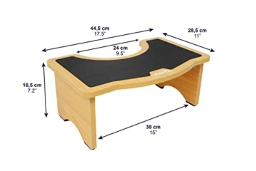 KMINA - Toilettenhocker Holz (18,5 cm groß), WC Hocker für Senioren, rutschfest Klohocker Holz, Fußstütze für Toilette, Hocker für Toilettengang, Toilettenhocker Erwachsene, Trittbrett WC - 3