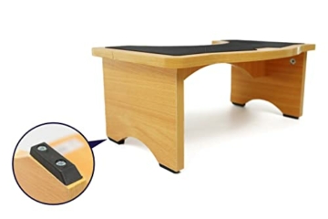 KMINA - Toilettenhocker Holz (18,5 cm groß), WC Hocker für Senioren, rutschfest Klohocker Holz, Fußstütze für Toilette, Hocker für Toilettengang, Toilettenhocker Erwachsene, Trittbrett WC - 4