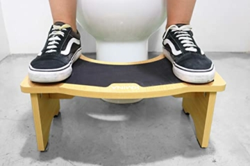 KMINA - Toilettenhocker Holz (18,5 cm groß), WC Hocker für Senioren, rutschfest Klohocker Holz, Fußstütze für Toilette, Hocker für Toilettengang, Toilettenhocker Erwachsene, Trittbrett WC - 6