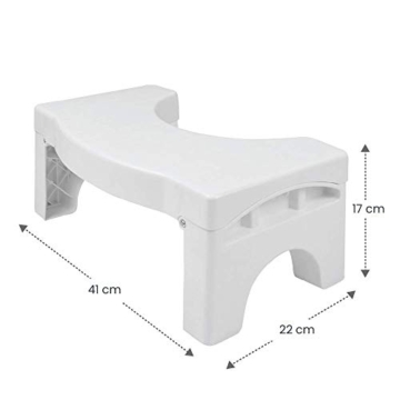 LOMOS Faltbarer Badezimmer WC- & Toilettenhocker „Vital“ in weiß (41x22x17cm) - 5