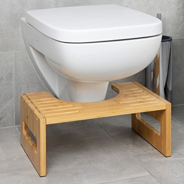 Navaris Bambus Toilettenhocker WC Hocker - Toiletten Fußbank aus Holz - Anti Verstopfung - Fußstütze für Erwachsene und Kinder - Klohocker antibakteriell - 5