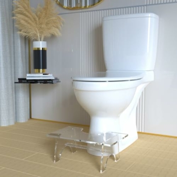 Nynelly Toilettenhocker Badezimmer Squatty WC Hocker aus Acryl,Klohocker Toiletten Hocker für Erwachsene und Kinder,Entspanntes Toilettenerlebnis,Hilfe und Unterstützung bei Hämorrhoiden, Blähungen - 4