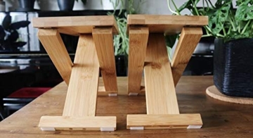 Physiologischer Toilettenhocker aus Bambus – Fußhocker aus Holz zusammenklappbar - Klapp- und Designfußstütze - gesunde Sitzhaltung auf Toilette gegen Verstopfung - Von Ärzten empfohlen - 10