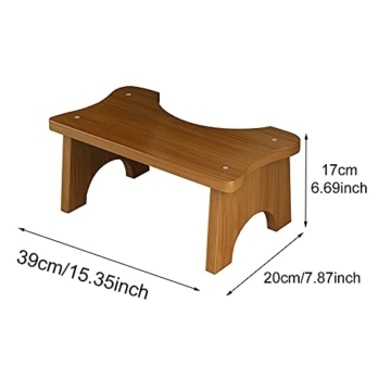 POHOVE Bambus Toilettenhocker Hocker, Erwachsenen-Badehocker, stabiler und bequemer Kackhaufenhocker, Kniebeugen-Toilettenhocker für Erwachsene und Kinder, 17,8 cm Höhe, Squat Hocker (hellbraun) - 2