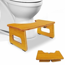 RayLove Toilettenhocker aus Holz – WC-Trittbrett aus Holz – Fußstütze mit Einstellbarer Höhe – Damm- und Verstopfungsbehandlung, von Ärzten empfohlen - 1