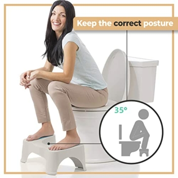 Retoo Medizinischer Toilettenhocker für eine gesunde Darmflora 39 x 17 x 23 cm Anti-Rutsch, Perfekte Höhe für die empfohlene Haltung, WC Hocker für Ermöglicht hockende Position Anti-Verstopfung - 4