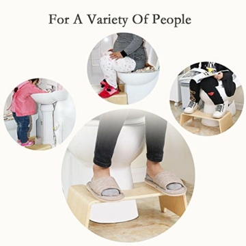 Seasaleshop Squatty Potty WC Hocker Toilettenhocker Tritthocker aus Holz 48 x26 x15.5cm squatty Potty - gesunde Sitzhaltung auf der Toilette - gegen Hämorrhoiden und Verstopfung - 5