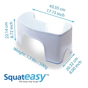Squat Easy Toilettenhocker Erwachsene | Klohocker in medizinischer Qualität | Natürliche Sitzposition | Antibakteriell, robust, rutschfest, leichte Reinigung | Bei Verstopfung, Blähungen, Reizdarm - 2