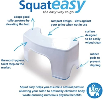 Squat Easy Toilettenhocker Erwachsene | Klohocker in medizinischer Qualität | Natürliche Sitzposition | Antibakteriell, robust, rutschfest, leichte Reinigung | Bei Verstopfung, Blähungen, Reizdarm - 3