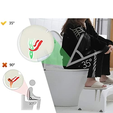 Squatting Toilettenhocker, Badezimmer Squatty Potty, Toilettenhocker für Bad und Toilette, Rutschfester Entwurf, Verbessern Constipation für Elderly Kids Pregnant Woman Grey - 6