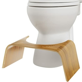 Squatty Potty - der Original Badezimmer-Toilettenhocker, schmal, Teakholz-Finish, 17,8 cm - 1