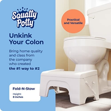 Squatty Potty Fold N Stow Kompakter faltbarer Toilettenhocker, Weiß, 17,8 cm - 2