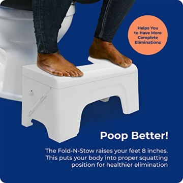 Squatty Potty Fold N Stow Kompakter faltbarer Toilettenhocker, Weiß, 17,8 cm - 3