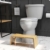 Squatty Potty Oslo Falten Bambus Toilette Hocker - 7-Zoll zusammenklappbar Badezimmer Hocker zum Erwachsene und Kinder, Braun - 12