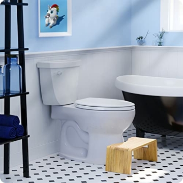 Squatty Potty Oslo Falten Bambus Toilette Hocker - 7-Zoll zusammenklappbar Badezimmer Hocker zum Erwachsene und Kinder, Braun - 10