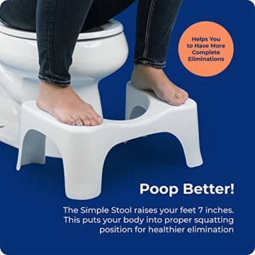 Squatty Potty Simple Badezimmer Toilette Hocker, 7-Zoll Höhe, Weiß - 3