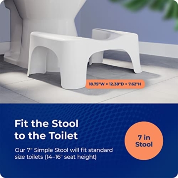 Squatty Potty Simple Badezimmer Toilette Hocker, 7-Zoll Höhe, Weiß - 4