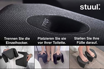 STUUL® - der Innovative Zweiteilige Toilettenhocker für schöne Bäder und einen gesunden Darm. Das Original. (Charcoal) - 2