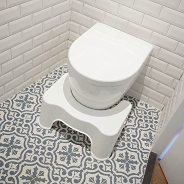 ToiletSquat Toilettenhocker | Medizinische Toilettenhilfe Tritthocker | bessere Sitzhaltung auf der Toilette für Erwachsene | Weiß | gegen Verstopfung und Hämorrhoiden | Größe 47 * 32 * 21 cm - 2