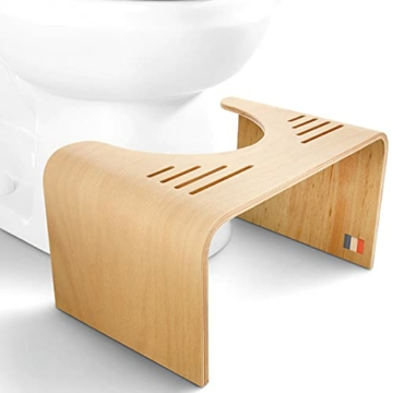 Toilettenhocker aus Holz - Made in France - Physiologische Klohocker für natürliches Hocken auf der Toilette - ärztlich empfohlene Fußstütze - 1
