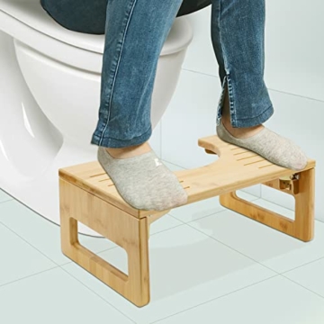 Toilettenhocker Erwachsene-Bambus Squatty Potty-Toiletten Hocker klappbar-Klohocker Erwachsene-Medizinischer Toilettenhocker Holz-WC Hocker Toilette Erwachsene-Tritthocker klappbar- Badezimmerhocker - 6