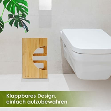 Toilettenhocker Erwachsene-Bambus Squatty Potty-Toiletten Hocker klappbar-Klohocker Erwachsene-Medizinischer Toilettenhocker Holz-WC Hocker Toilette Erwachsene-Tritthocker klappbar- Badezimmerhocker - 7