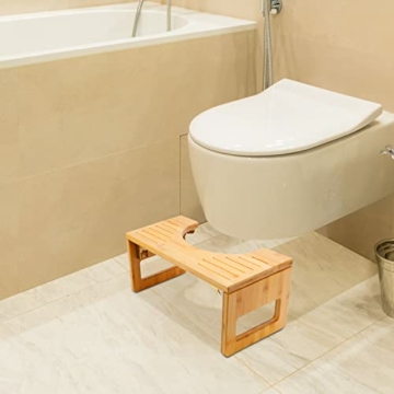 Toilettenhocker Erwachsene-Bambus Squatty Potty-Toiletten Hocker klappbar-Klohocker Erwachsene-Medizinischer Toilettenhocker Holz-WC Hocker Toilette Erwachsene-Tritthocker klappbar- Badezimmerhocker - 9