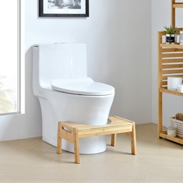 Toilettenhocker Kalajoki Toilettenhilfe Klohocker WC-Tritthocker WC Hocker für Erwachsene Bambus - 1