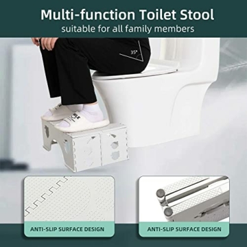 Toilettenhocker Klappbar - Physiologischer Hocker Badezimmer für Erwachsene und Kinder - WC Hocker für Badezimmer & WC - 4