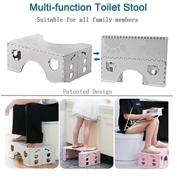 Toilettenhocker Klappbar - Physiologischer Hocker Badezimmer für Erwachsene und Kinder - WC Hocker für Badezimmer & WC - 7