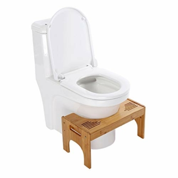 Toilettenhocker, Physiologischer Toilettenhocker aus Holz, WC Hocker Erwachsene Höhenverstellbar Squatty Toilettenhocker für gegen Hämorrhoiden Verstopfung Blähungen Ältere Menschen - 2
