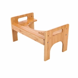 uyoyous Toilettenhocker Holz Klohocker Bambus Squatty Potty Holz Höhenverstellbar für gegen Hämorrhoiden Verstopfung Blähungen (Ältere Menschen Kinder Schwangere) 45,5cm × 28cm × 24,5cm - 1