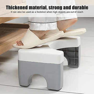 WC-Hocker, leicht, Hocker, abnehmbarer Kackhocker, zusammenklappbarer Bad-Hocker mit rutschfester Unterseite, sichere gesündere Haltung, einfaches Design für Kinder und Erwachsene - 3