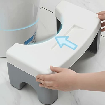 WC-Hocker, leicht, Hocker, abnehmbarer Kackhocker, zusammenklappbarer Bad-Hocker mit rutschfester Unterseite, sichere gesündere Haltung, einfaches Design für Kinder und Erwachsene - 6