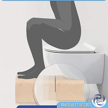 WELL CARE Physiologischer Toilettenhocker Holz - Made in France - WC Hocker - Ermöglicht hockende Position Anti-Verstopfung - 4