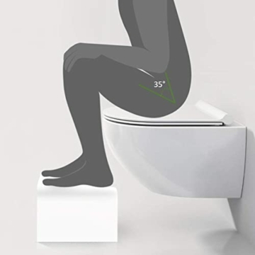 WELL CARE Physiologischer Toilettenhocker Holz weiß - klohocker WC - Made in France - Ermöglicht hockende Position Anti-Verstopfung - 4