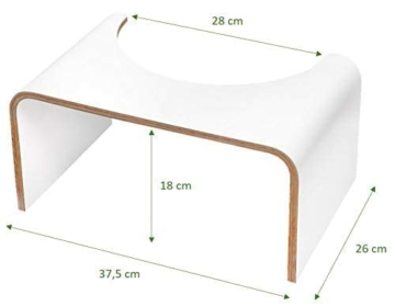 WELL CARE Physiologischer Toilettenhocker Holz weiß - klohocker WC - Made in France - Ermöglicht hockende Position Anti-Verstopfung - 6