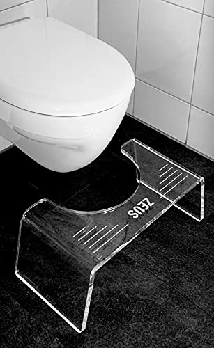 ZEUS® Thron Toilettenhocker - schöner medizinische WC Fußhocker - eleganter Tritthocker zur Verbesserung der Darmgesundheit (ROYAL transparent) - 2